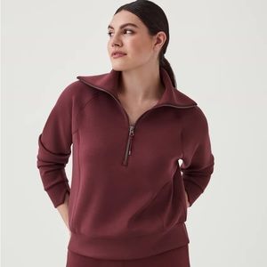 NEW WITH TAGS SPANX air essentials half zip sweatshirt in spice